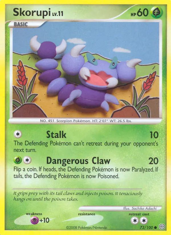 Skorupi Common rarity Stormfront Pokémon card price — $12.00