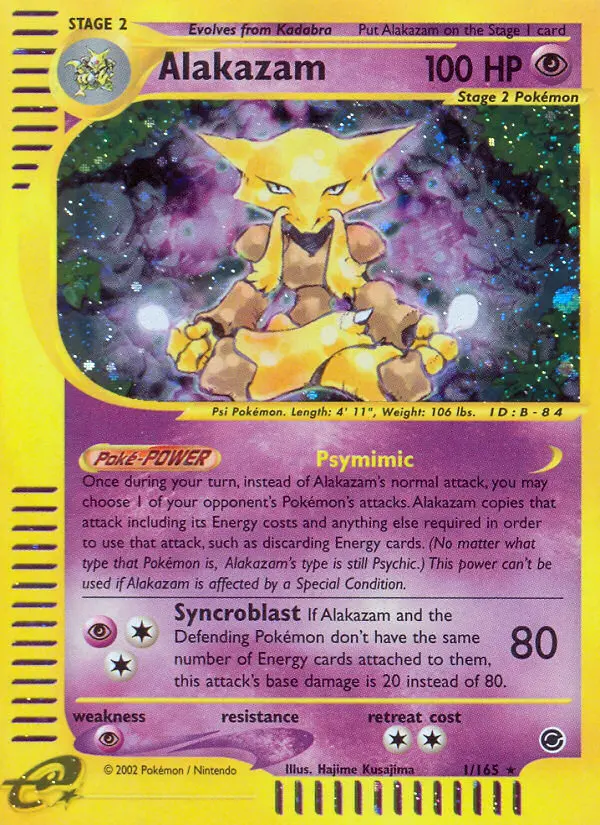 Alakazam Rare rarity Expedition Base Set Pokémon card price — $236.24