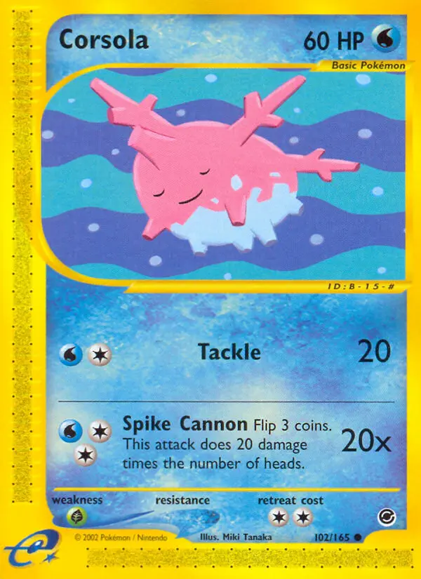 Corsola Common rarity Expedition Base Set Pokémon card price — $25.50