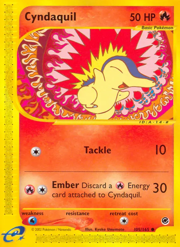 Cyndaquil Common rarity Expedition Base Set Pokémon card price — $58.31