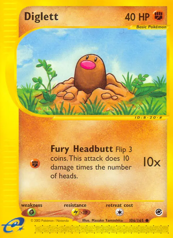Diglett Common rarity Expedition Base Set Pokémon card price — $30.71