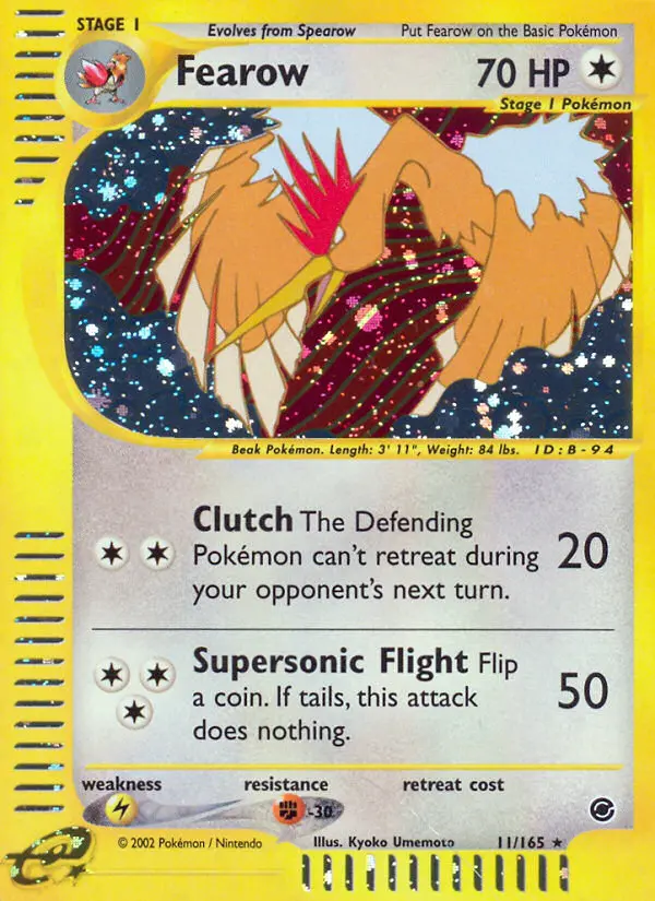 Fearow Rare rarity Expedition Base Set Pokémon card price — $106.11