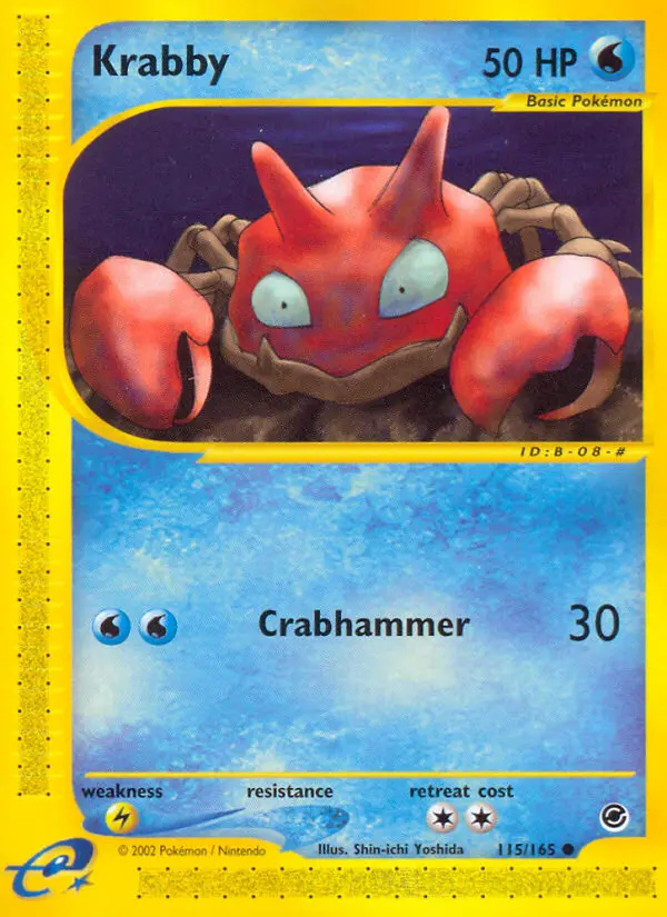 Krabby Common rarity Expedition Base Set Pokémon card price — $18.95