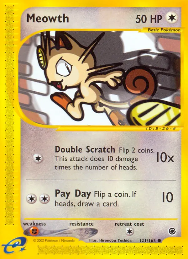 Meowth Common rarity Expedition Base Set Pokémon card price — $74.52
