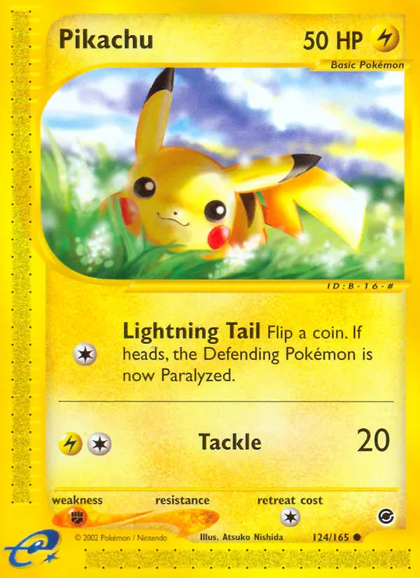 Pikachu Common rarity Expedition Base Set Pokémon card price — $105.59