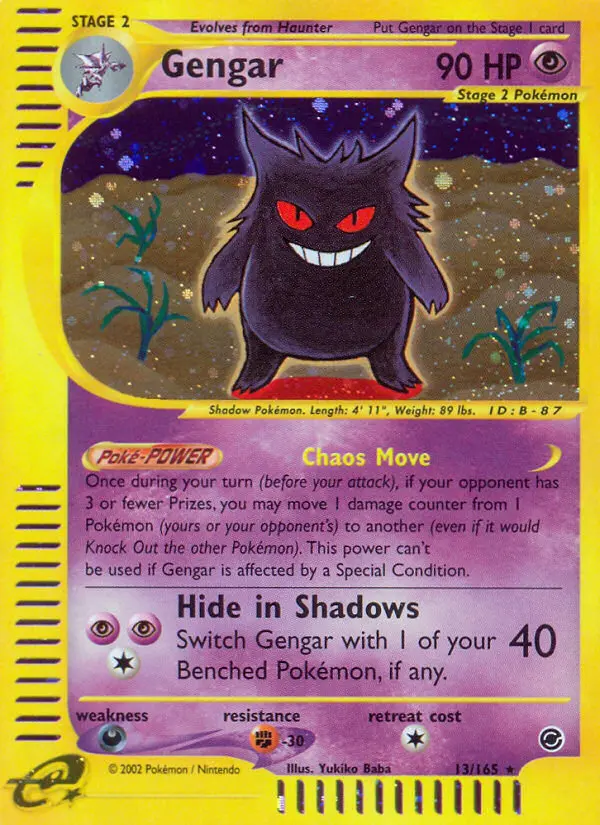 Gengar Rare rarity Expedition Base Set Pokémon card price — $799.98