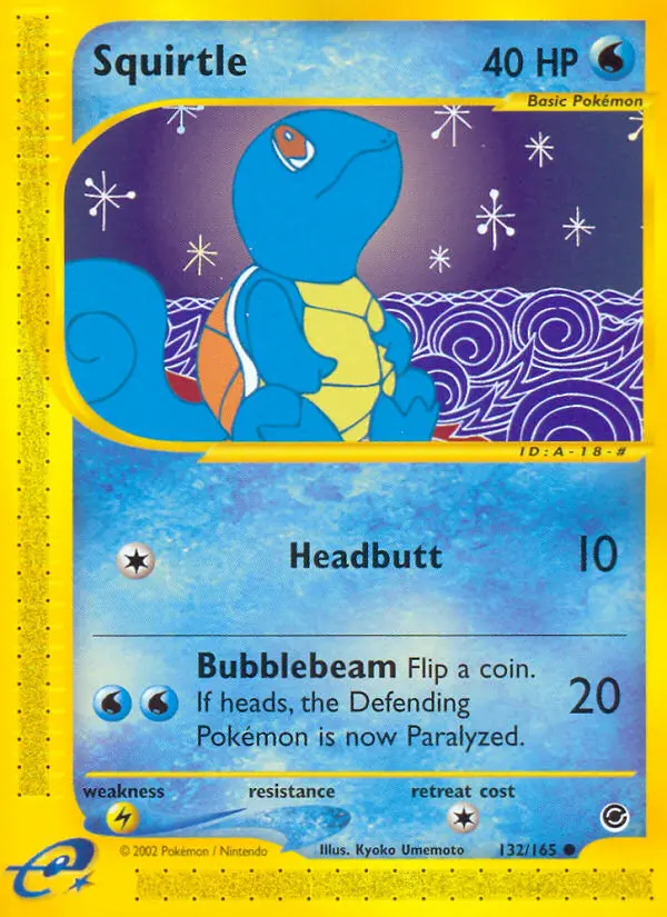 Squirtle Common rarity Expedition Base Set Pokémon card price — $285.24