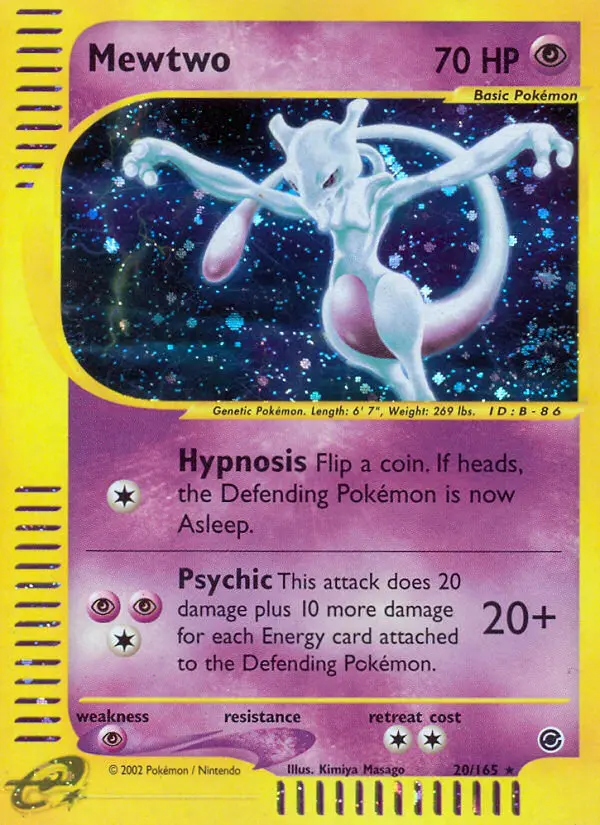 Mewtwo Rare rarity Expedition Base Set Pokémon card price — $699.97
