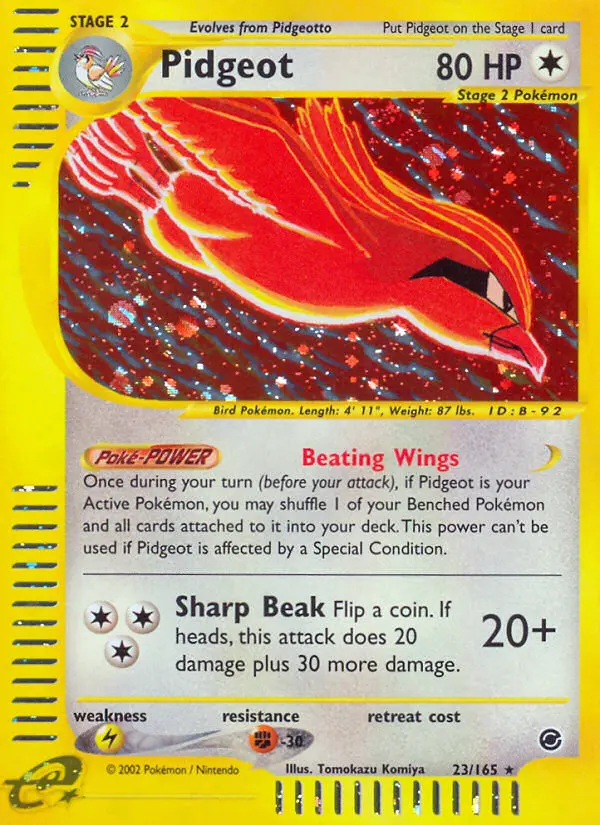 Pidgeot Rare rarity Expedition Base Set Pokémon card price — $158.31