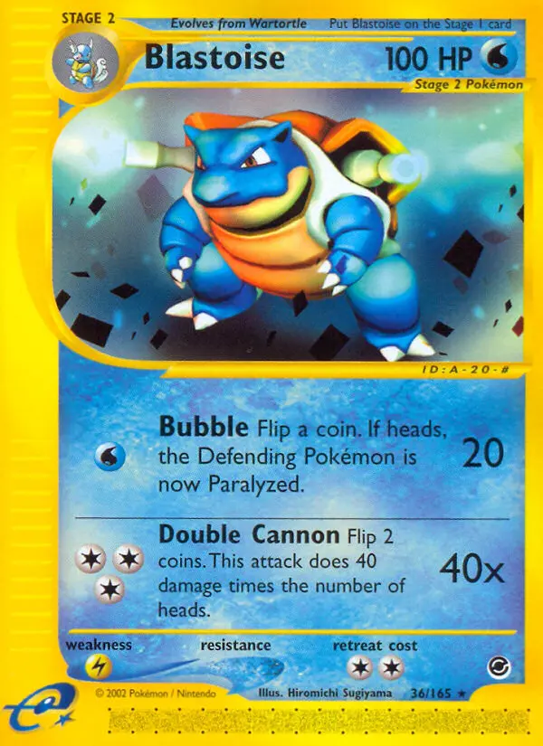 Blastoise Rare rarity Expedition Base Set Pokémon card price — $165.00