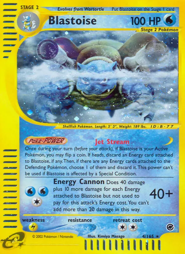 Blastoise Rare rarity Expedition Base Set Pokémon card price — $499.95