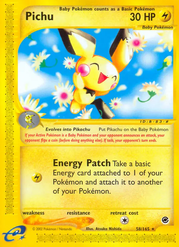 Pichu Rare rarity Expedition Base Set Pokémon card price — $60.00