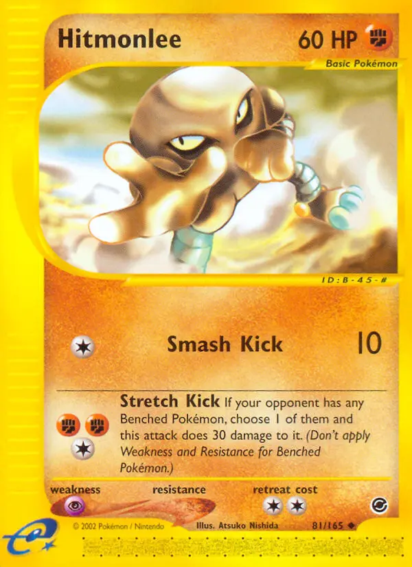 Hitmonlee Uncommon rarity Expedition Base Set Pokémon card price — $48.68
