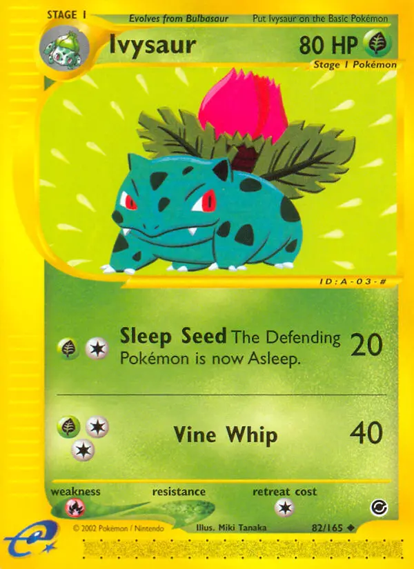 Ivysaur Uncommon rarity Expedition Base Set Pokémon card price — $50.00