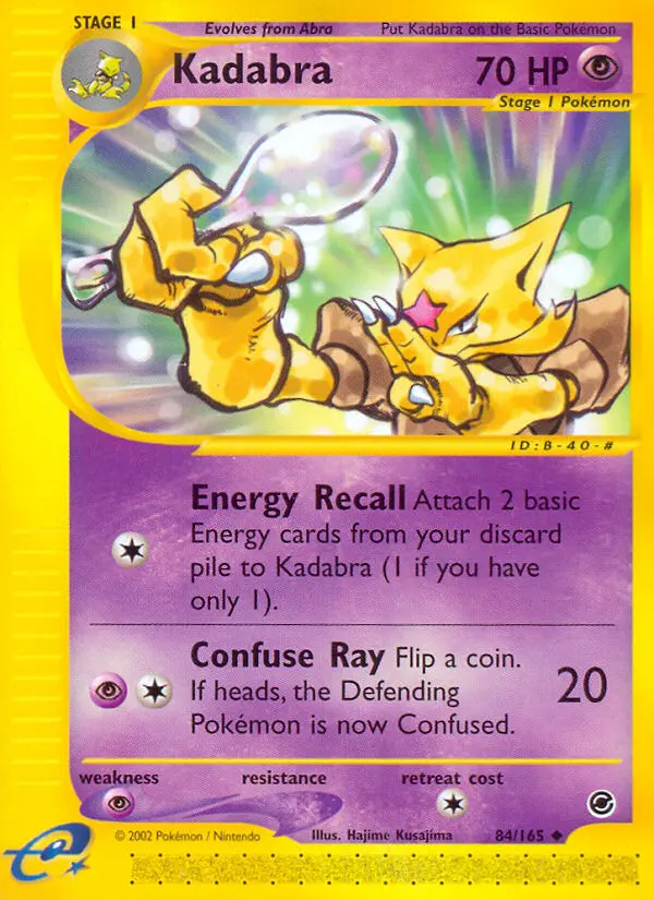 Kadabra Uncommon rarity Expedition Base Set Pokémon card price — $80.00