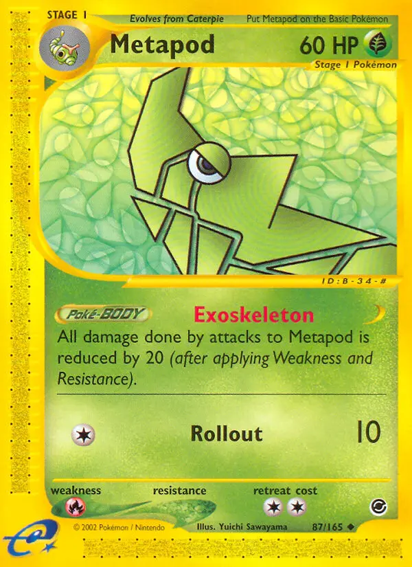 Metapod Uncommon rarity Expedition Base Set Pokémon card price — $79.00