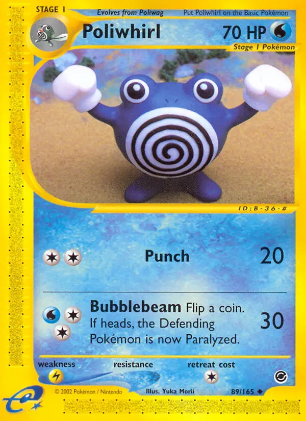 Poliwhirl Uncommon rarity Expedition Base Set Pokémon card price — $53.93