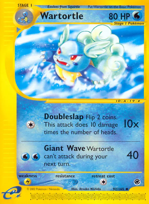Wartortle Uncommon rarity Expedition Base Set Pokémon card price — $92.49