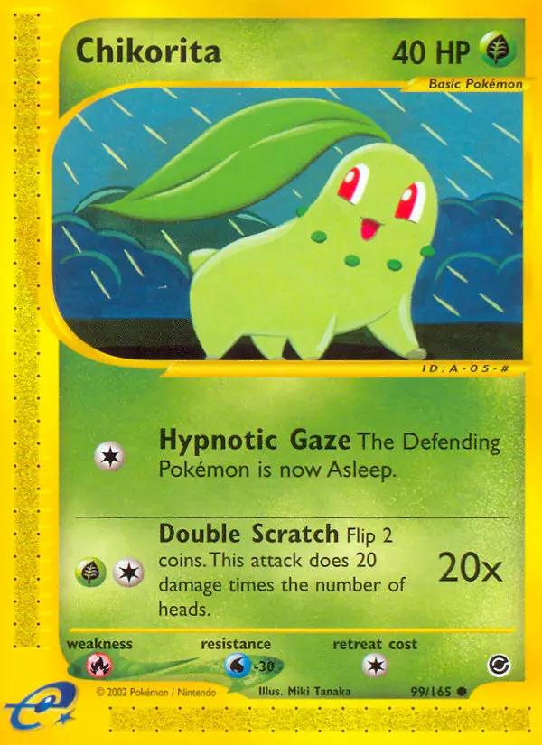 Chikorita Common rarity Expedition Base Set Pokémon card price — $40.95