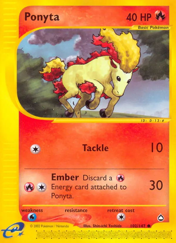 Ponyta Common rarity Aquapolis Pokémon card price — $40.43