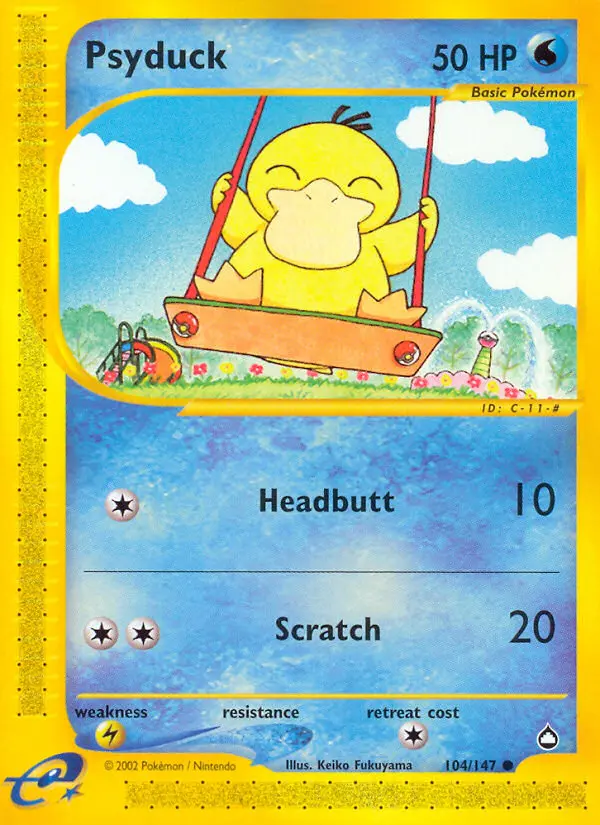 Psyduck Common rarity Aquapolis Pokémon card price — $391.40