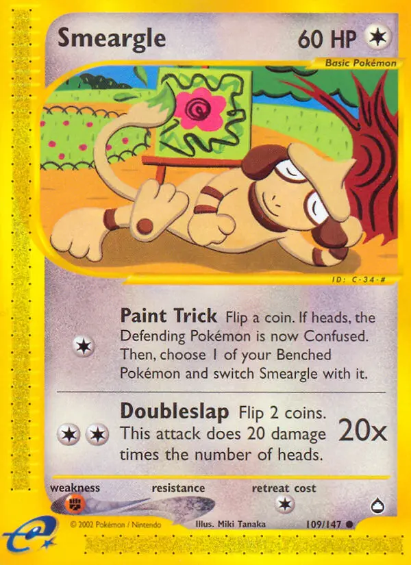Smeargle Common rarity Aquapolis Pokémon card price — $46.49
