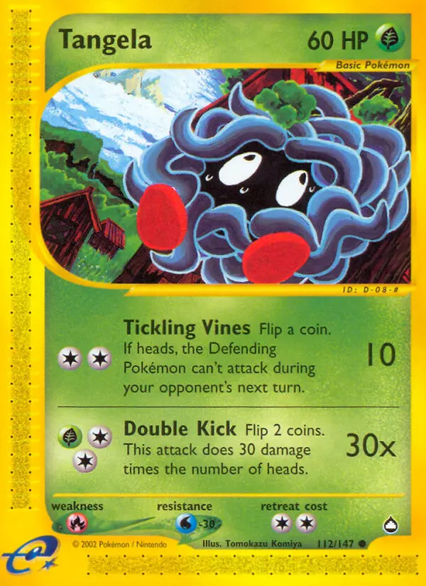 Tangela Common rarity Aquapolis Pokémon card price — $99.98