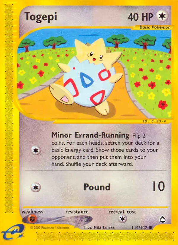 Togepi Common rarity Aquapolis Pokémon card price — $34.99