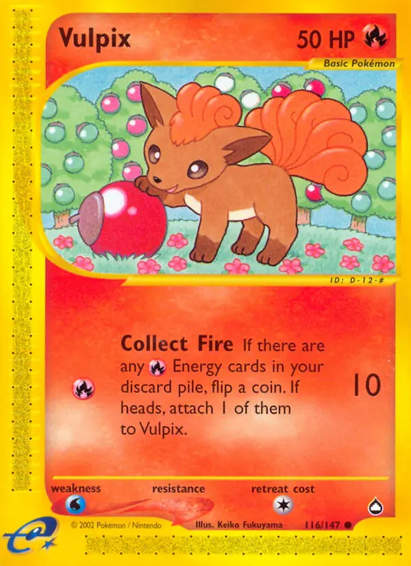 Vulpix Common rarity Aquapolis Pokémon card price — $100.58
