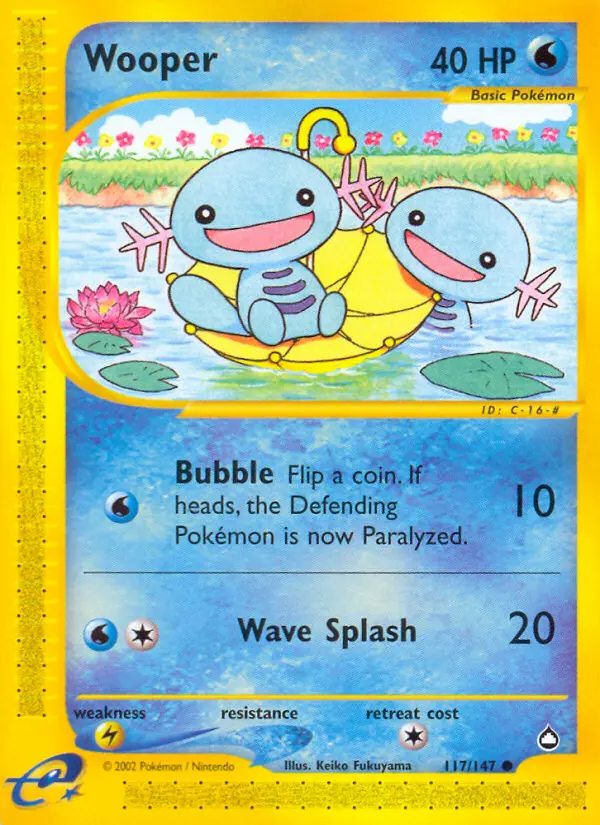 Wooper Common rarity Aquapolis Pokémon card price — $47.84