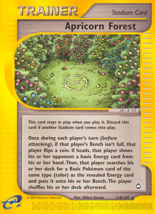 Apricorn Forest Rare rarity Aquapolis Pokémon card price — $20.31