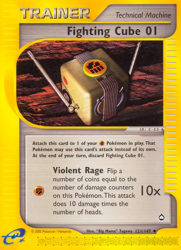 Fighting Cube 01 Uncommon rarity Aquapolis Pokémon card price — $5.09