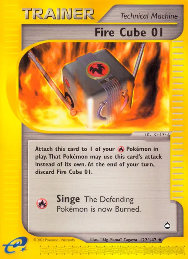 Fire Cube 01 Uncommon rarity Aquapolis Pokémon card price — $4.72