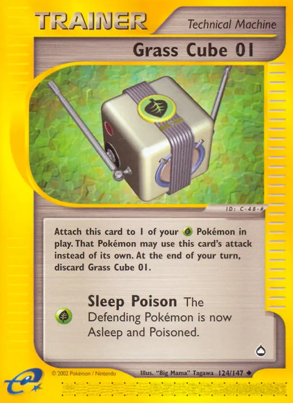 Grass Cube 01 Uncommon rarity Aquapolis Pokémon card price — $6.49