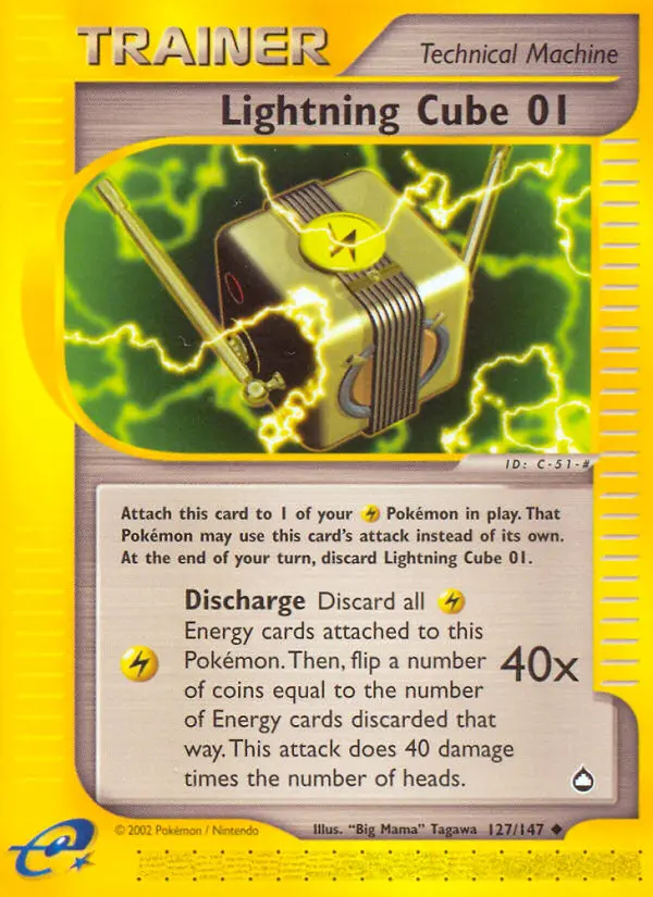 Lightning Cube 01 Uncommon rarity Aquapolis Pokémon card price — $4.39