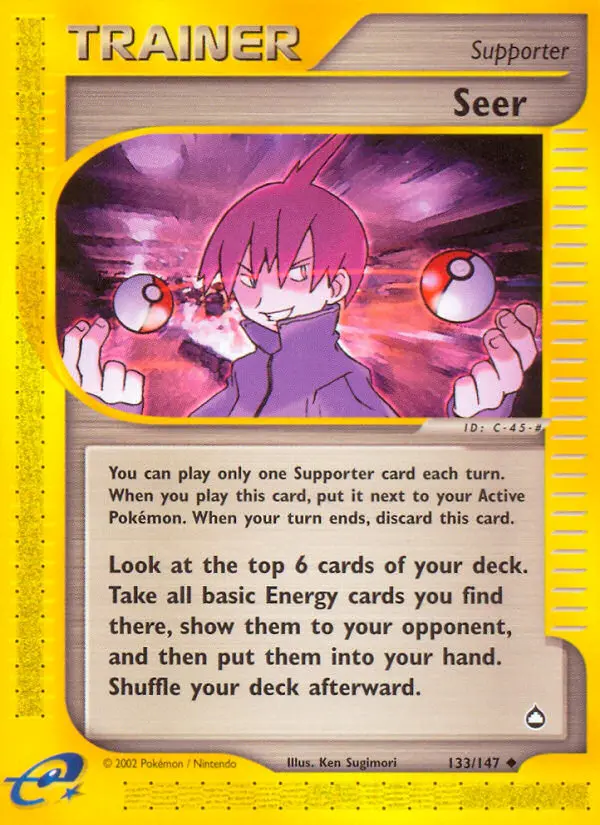 Seer Uncommon rarity Aquapolis Pokémon card price — $18.32