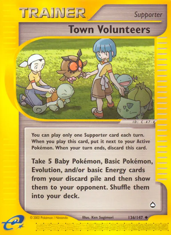 Town Volunteers Uncommon rarity Aquapolis Pokémon card price — $78.95