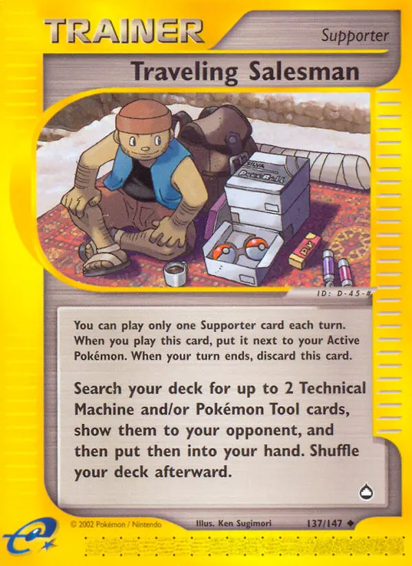 Traveling Salesman Uncommon rarity Aquapolis Pokémon card price — $19.75