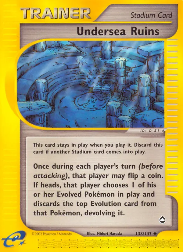 Undersea Ruins Uncommon rarity Aquapolis Pokémon card price — $14.99