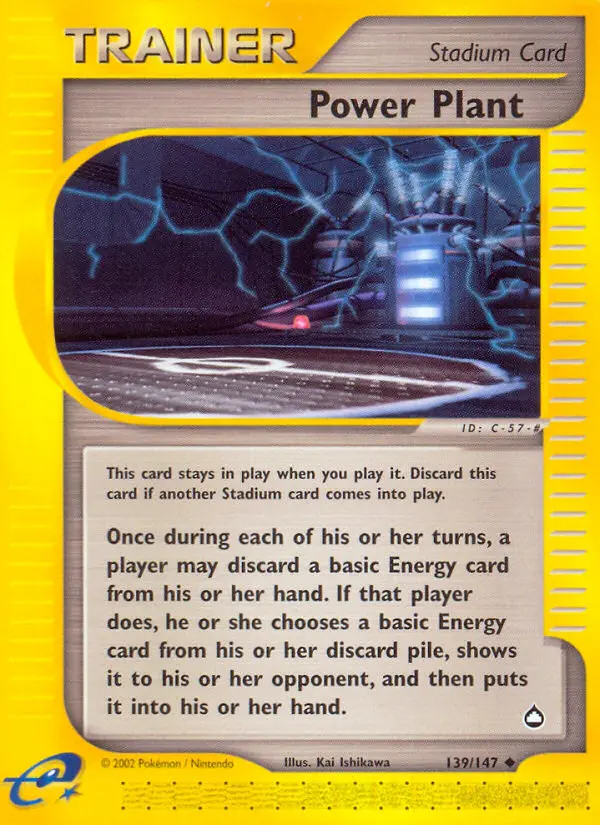 Power Plant Uncommon rarity Aquapolis Pokémon card price — $9.08