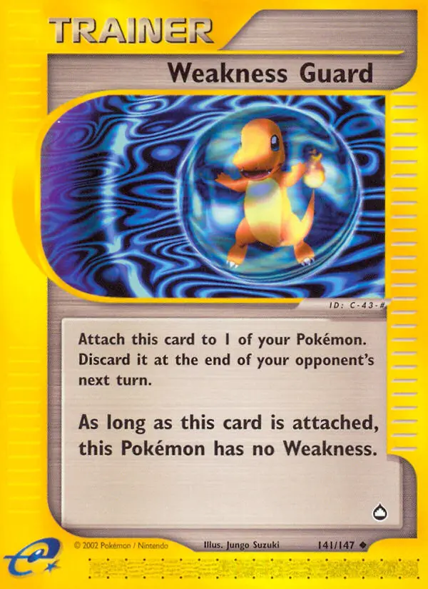 Weakness Guard Uncommon rarity Aquapolis Pokémon card price — $45.85