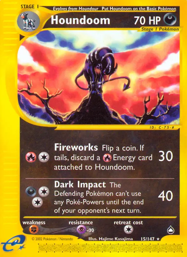 Houndoom Rare rarity Aquapolis Pokémon card price — $185.82