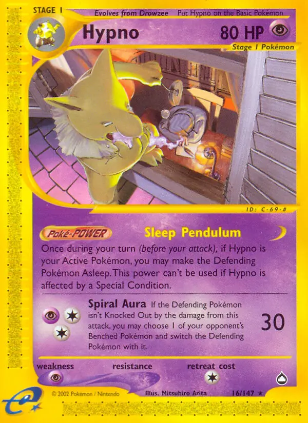 Hypno Rare rarity Aquapolis Pokémon card price — $59.95