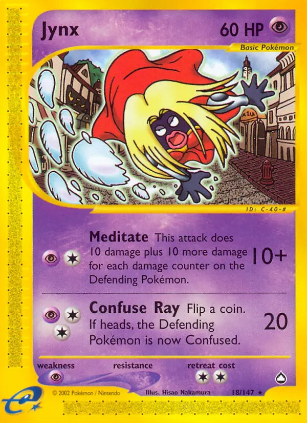 Jynx Rare rarity Aquapolis Pokémon card price — $60.00