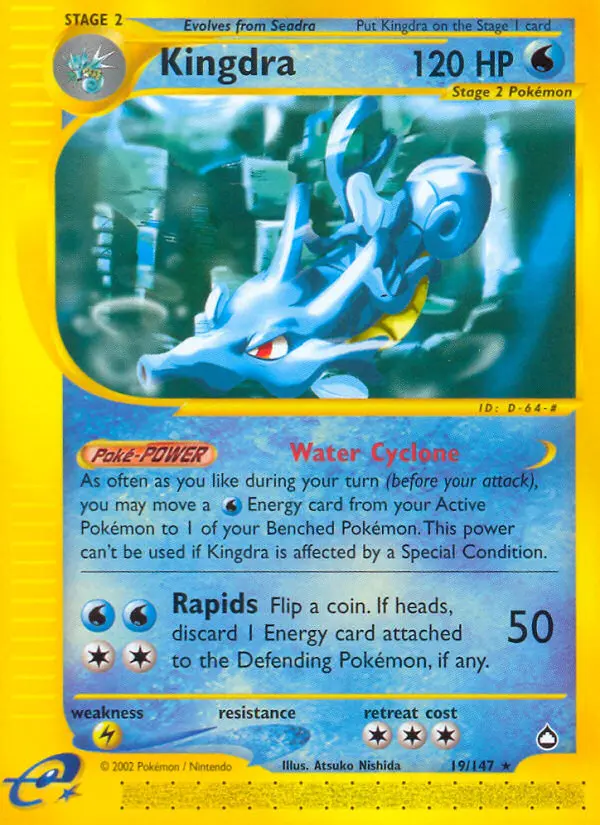 Kingdra Rare rarity Aquapolis Pokémon card price — $99.99