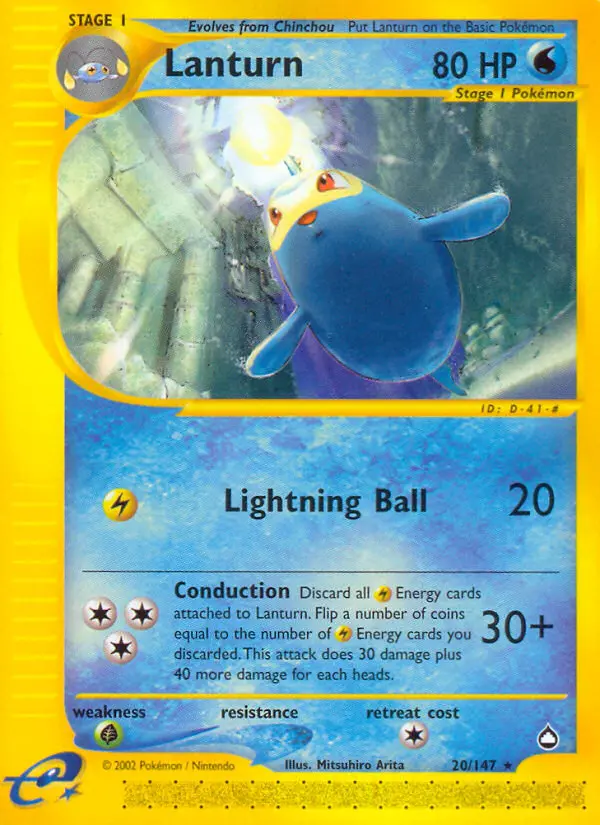 Lanturn Rare rarity Aquapolis Pokémon card price — $49.38