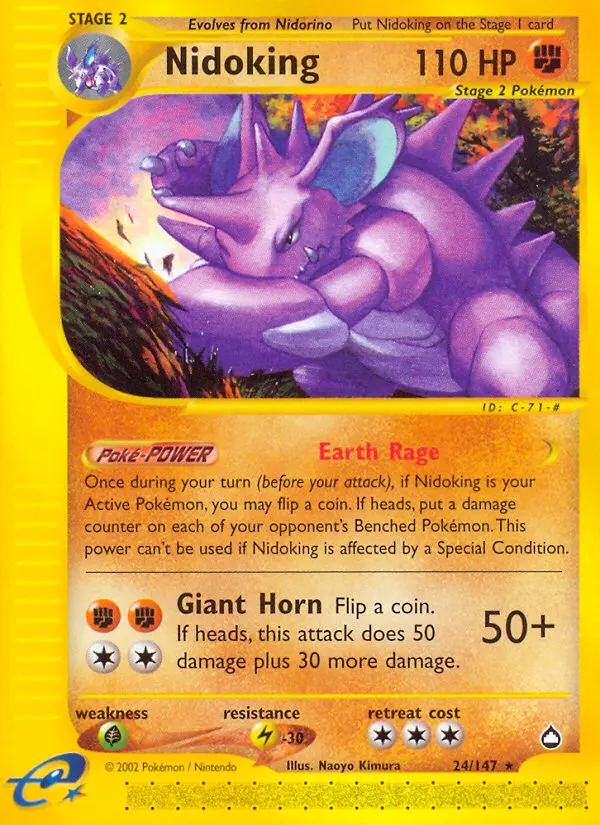 Nidoking Rare rarity Aquapolis Pokémon card price — $58.50
