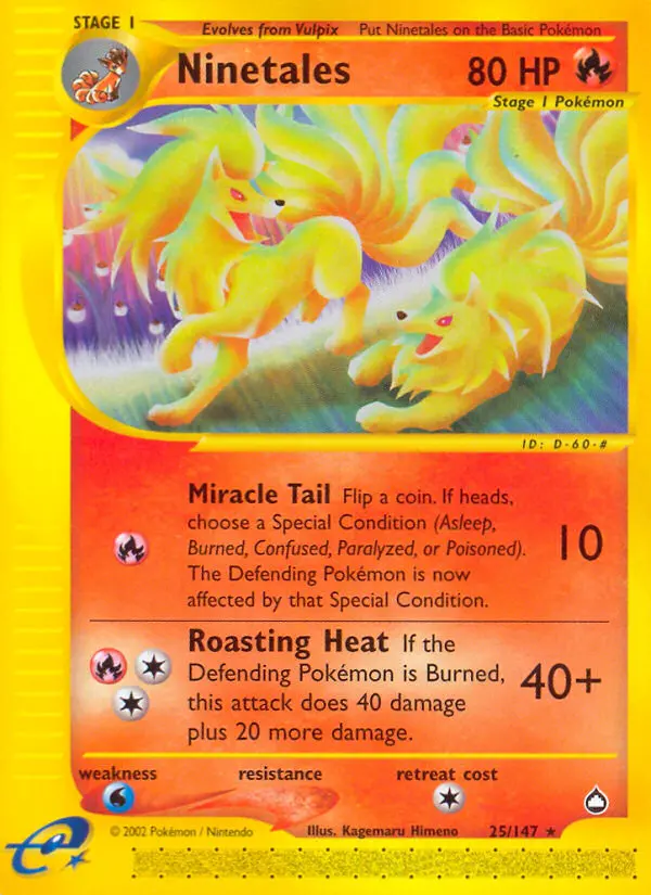 Ninetales Rare rarity Aquapolis Pokémon card price — $110.00