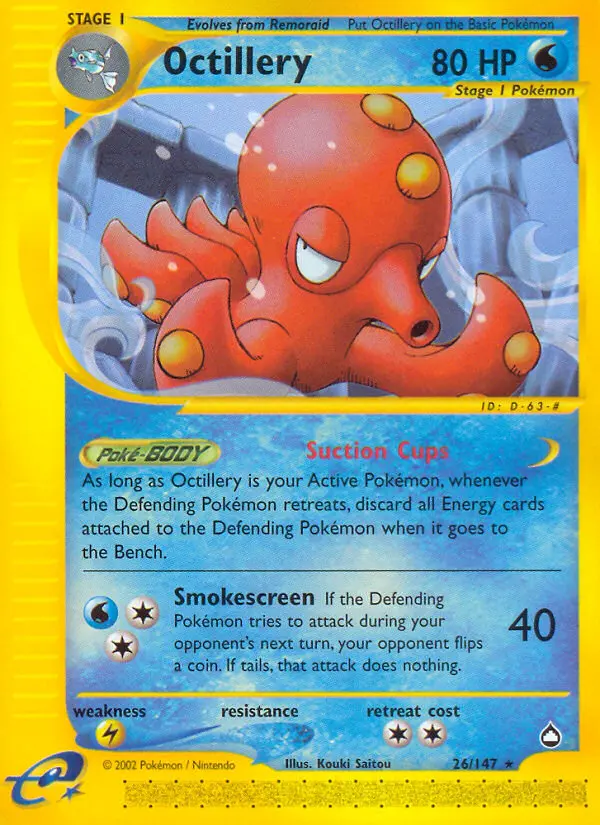 Octillery Rare rarity Aquapolis Pokémon card price — $54.98