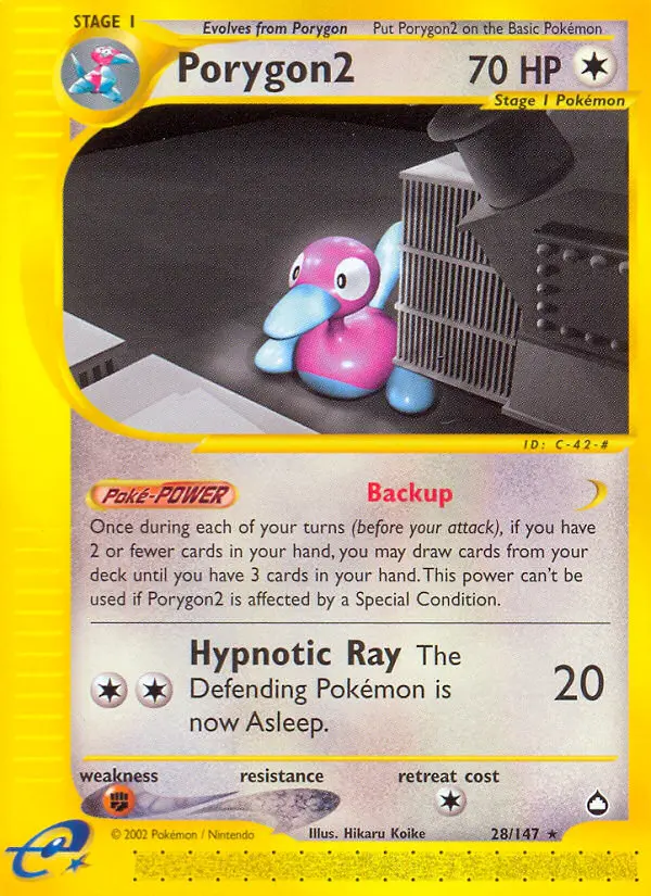 Porygon2 Rare rarity Aquapolis Pokémon card price — $98.23